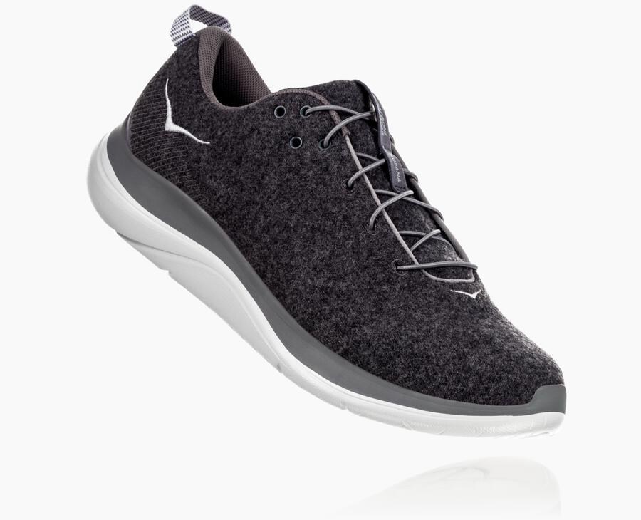 Hoka One One Running Shoes Mens Grey - Hupana Flow Wool - 07615XEVS